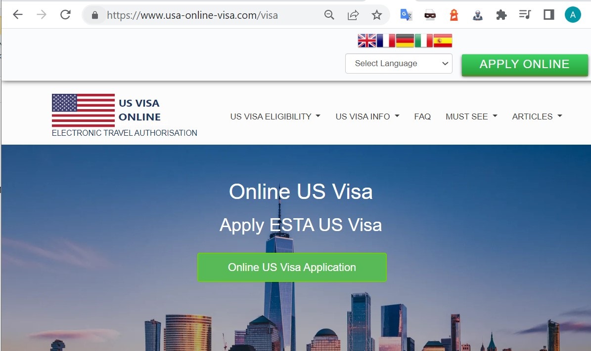 UNITED STATES Official American Online Electronic Visa - United States Visa Application - Domanda di visto online per il governo dell'ufficio americano