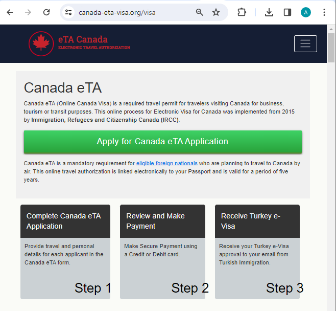 CANADA  Official Canadian ETA Visa Online - Immigration Application Process Online  - Online visumaanvraag voor Canada Officieel visum