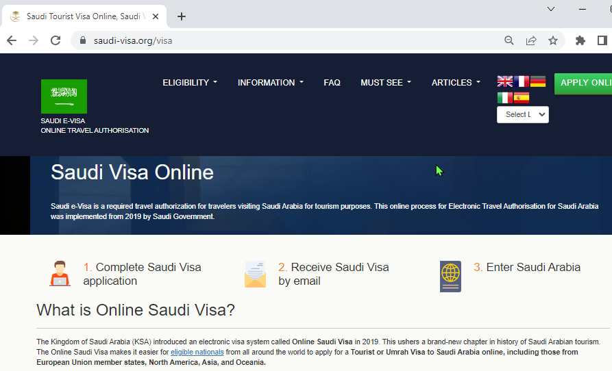 For American, European and Indonesian Citizens -  SAUDI Kingdom of Saudi Arabia Official Visa Online - Saudi Visa Online Application - Pusat Aplikasi Resmi Arab Saudi