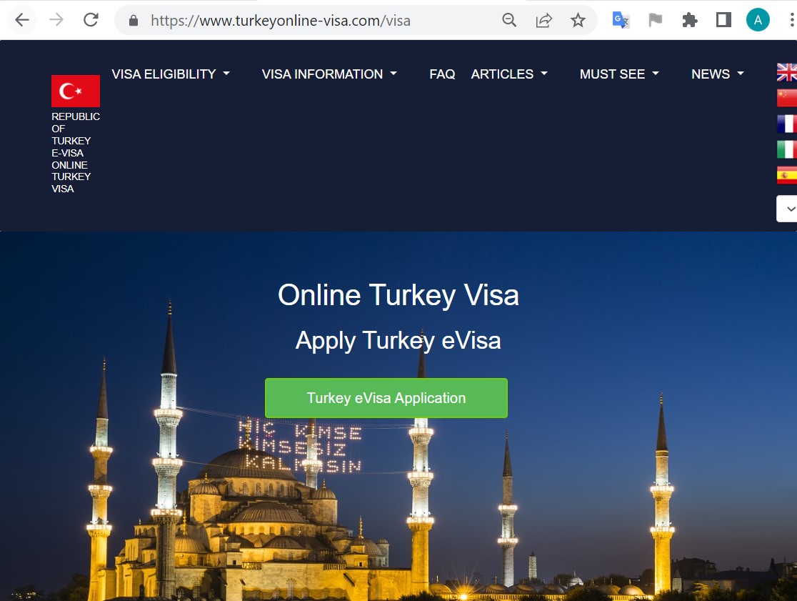 TURKEY Official Government Immigration Visa Application Online SPANISH CITIZENS - Centre d'immigració de sol•licitud de visat a Turquia