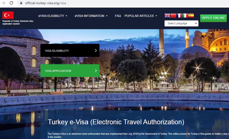 TURKEY  Official Government Immigration Visa Application Online  Sweden - Officiellt Turkiet Visa Immigration Head Office