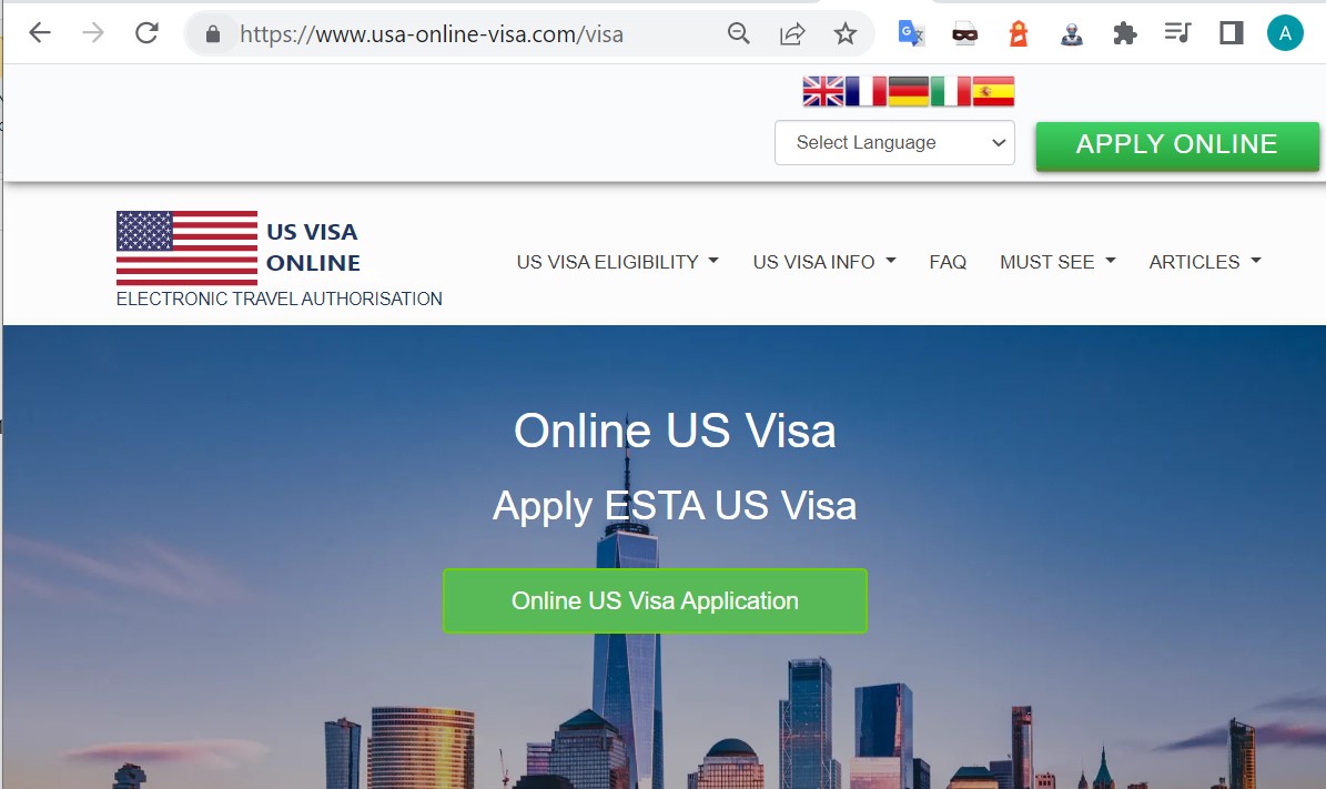 USA  Official United States Government Immigration Visa Application Online FROM ITALY - Domanda di visto online per il governo degli Stati Uniti - ESTA USA